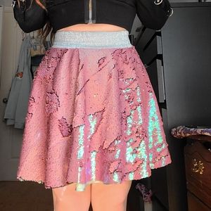 DOUBLE SEQUIN SKATER SKIRT